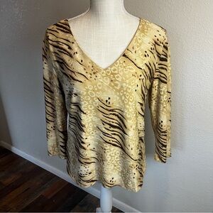 Jaipur - Animal Print V-Neck Women's Top
- Size Large